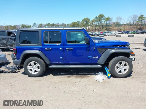 2019 Jeep Wrangler Unlimited Sport Altitude with VIN 1C4HJXDG6KW639189, listed as a IAAI auction lot 42044653 with 79,250 mi miles and . Bid and sale history available at DreamBid. Image 13.