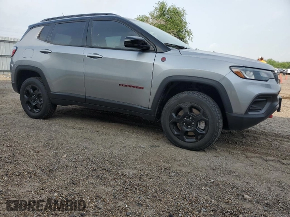 2023 Jeep Compass Trailhawk with VIN 3C4NJDDN8PT525773, listed as a Copart auction lot 54532235 with 20,586 mi miles and Salvage title. Bid and sale history available at DreamBid. Image 4.