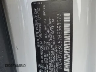 2011 BMW 3 Series 328i with VIN WBADW3C52BE538372, listed as a Copart auction lot 85130504 with 0 mi miles and Non Repairable. Bid and sale history available at carsss.com. Image 13.