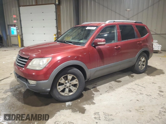 2009 Kia Borrego LX with VIN KNDJH741495034922, listed as a Copart auction lot 48099575 with 198,243 mi miles and Salvage Title. Bid and sale history available at carsss.com. Image 1.