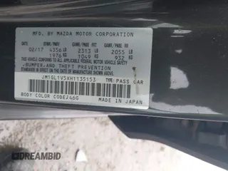 2017 Mazda Mazda6 Touring with VIN JM1GL1V5XH1135153, listed as a IAAI auction lot 41666876 with 71,674 mi miles. Bid and sale history available at carsss.com. Image 9.