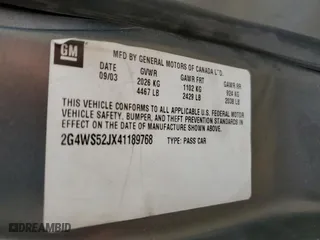 2004 Buick Century Custom with VIN 2G4WS52JX41189768, listed as a Copart auction lot 51570875 with 0 mi miles and Salvage Title. Bid and sale history available at carsss.com. Image 12.