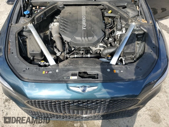 2022 Genesis G70 3.3T with VIN KMTG54TE9NU084593, listed as a Copart auction lot 80367864 with 27,100 mi miles and Salvage Title. Bid and sale history available at DreamBid. Image 11.