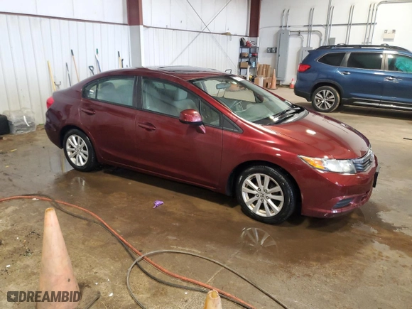 2012 Honda Civic Sdn EX with VIN 19XFB2F88CE362117, listed as a Copart auction lot 52781195 with 200,171 mi miles and Salvage Title. Bid and sale history available at carsss.com. Image 4.