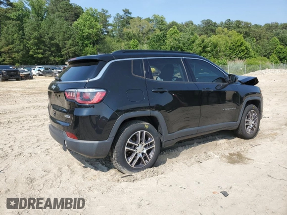 2018 Jeep Compass Latitude with VIN 3C4NJCBBXJT339470, listed as a Copart auction lot 61000055 with 75,563 mi miles and Salvage title. Bid and sale history available at DreamBid. Image 3.