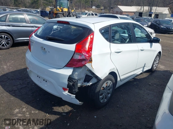 2016 Hyundai Accent SE with VIN KMHCT5AE0GU238781, listed as a IAAI auction lot 41805846 with 121,022 mi miles. Bid and sale history available at carsss.com. Image 4.
