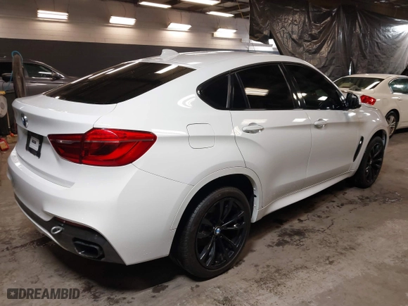 2019 BMW X6 sDrive35i with VIN 5UXKU0C5XK0S97686, listed as a IAAI auction lot 40436492 with 105,584 mi miles. Bid and sale history available at carsss.com. Image 4.