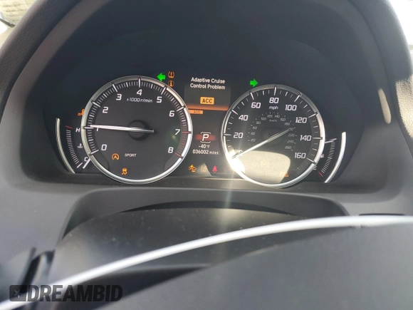 2020 Acura TLX w/Technology Pkg with VIN 19UUB3F45LA000891, listed as a Copart auction lot 78695594 with 36,002 mi miles and Salvage Title. Bid and sale history available at carsss.com. Image 9.