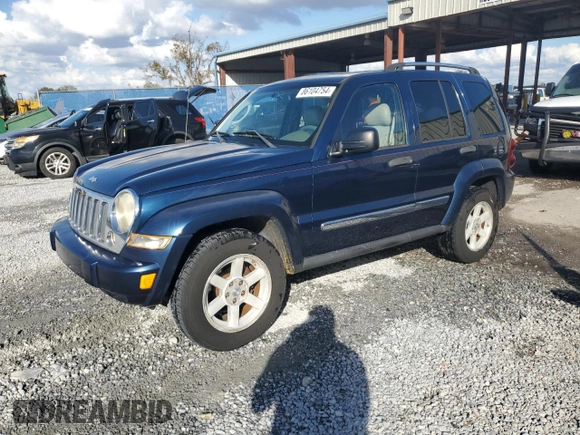 2005 Jeep Liberty Limited with VIN 1J4GK58K95W633445, listed as a Copart auction lot 86104754 with 149,972 mi miles and Salvage Title. Bid and sale history available at carsss.com. Image 1.
