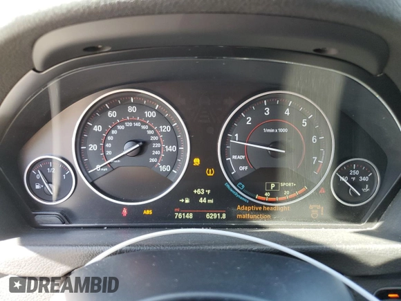 2015 BMW 3 Series 335i xDrive with VIN WBA3B9C53FP705486, listed as a Copart auction lot 57719445 with 76,148 mi miles and Salvage title. Bid and sale history available at DreamBid. Image 9.