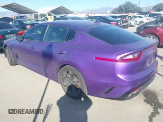 2020 Kia Stinger GT-Line with VIN KNAE15LA1L6078533, listed as a IAAI auction lot 41637202 with 63,494 mi miles. Bid and sale history available at carsss.com. Image 3.