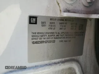 2012 Buick LaCrosse Leather with VIN 1G4GC5ER1CF233120, listed as a Copart auction lot 49136775 with 122,662 mi miles and Salvage title. Bid and sale history available at DreamBid. Image 14.