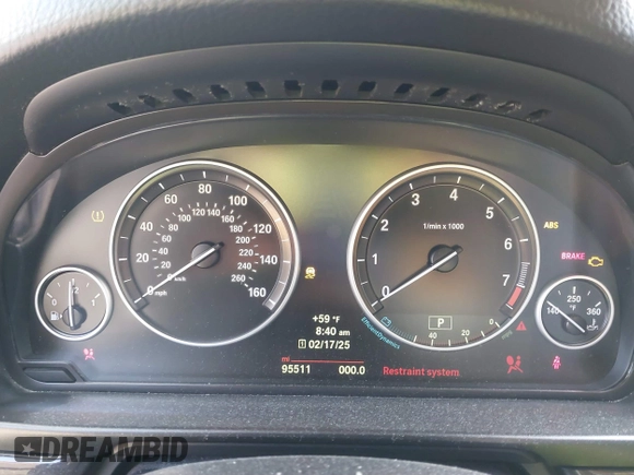 2014 BMW 5 Series 535i with VIN WBA5B1C56ED481995, listed as a IAAI auction lot 41583675 with 95,511 mi miles. Bid and sale history available at carsss.com. Image 7.