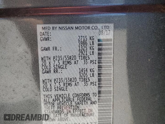 2017 Nissan Pathfinder S with VIN 5N1DR2MN9HC912477, listed as a Copart auction lot 53715565 with 90,690 mi miles and Salvage title. Bid and sale history available at DreamBid. Image 14.
