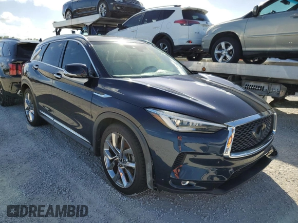 2019 Infiniti QX50 LUXE with VIN 3PCAJ5M14KF108384, listed as a Copart auction lot 66696472 with 0 mi miles. Bid and sale history available at carsss.com. Image 1.