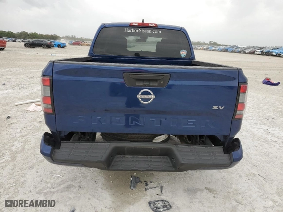 2022 Nissan Frontier SV with VIN 1N6ED1EJ8NN681341, listed as a Copart auction lot 47824485 with 21,965 mi miles and Salvage Title. Bid and sale history available at carsss.com. Image 6.
