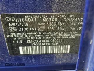 2019 Hyundai Ioniq Limited z VIN KMHC05LH0KU050044, wystawiony jako Copart lot #69305464 z przebiegiem 59 059 mil mil oraz Szkoda całkowita • Salvage title. Historia ofert i sprzedaży dostępna na DreamBid. Obrazek 13.