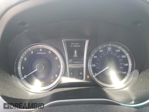 2014 Hyundai Azera with VIN KMHFG4JG2EA352390, listed as a Copart auction lot 63272665 with 158,667 mi miles and Clean title. Bid and sale history available at DreamBid. Image 9.