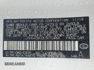 2020 Lexus RC 300 F Sport z VIN JTHGA5BC0L5010484, wystawiony jako Copart lot #82191544 z przebiegiem 39 411 mil mil oraz Szkoda całkowita • Salvage title. Historia ofert i sprzedaży dostępna na DreamBid. Obrazek 13.