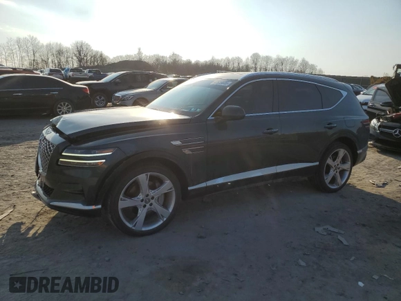 2022 Genesis GV80 with VIN KMUHBDSB1NU096639, listed as a Copart auction lot 47639035 with 25,105 mi miles and Salvage title. Bid and sale history available at DreamBid. Image 1.