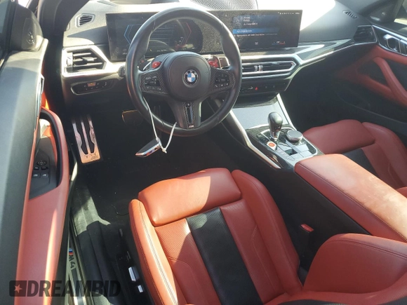 2024 BMW M4 Competition xDrive with VIN WBS43AZ09RCP15123, listed as a Copart auction lot 46450045 with 16,710 mi miles and Salvage Title. Bid and sale history available at carsss.com. Image 8.