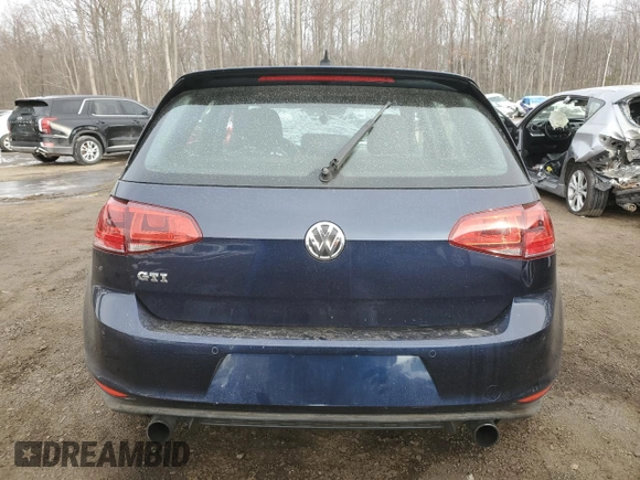 2015 Volkswagen Golf GTI SE with VIN 3VW5T7AUXFM073855, listed as a Copart auction lot 42202325 with 142,140 mi miles and Salvage Title. Bid and sale history available at carsss.com. Image 6.