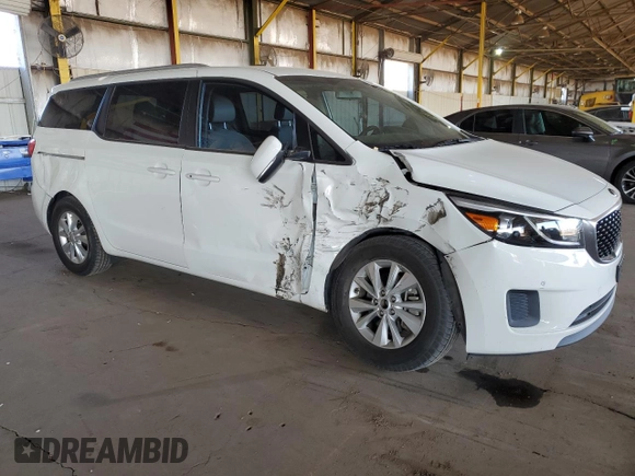 2016 Kia Sedona LX with VIN KNDMB5C18G6209457, listed as a Copart auction lot 47662095 with 67,274 mi miles and Salvage Title. Bid and sale history available at carsss.com. Image 4.