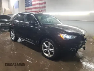 2020 Audi Q3 S line Premium with VIN WA1DECF33L1028387, listed as a Copart auction lot 46089625 with 49,297 mi miles and Salvage Title. Bid and sale history available at carsss.com. Image 4.