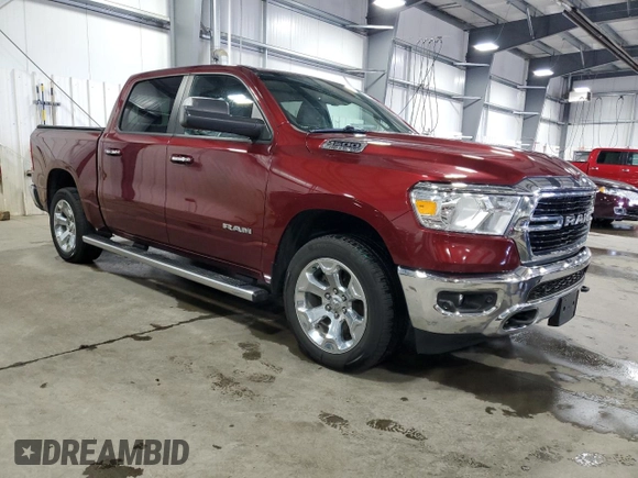 2019 Ram 1500 Big Horn/Lone Star with VIN 1C6SRFFT0KN586554, listed as a Copart auction lot 50652495 with 120,426 mi miles and Salvage Title. Bid and sale history available at carsss.com. Image 4.