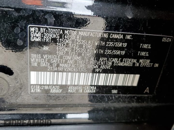 2024 Toyota RAV4 XLE Premium с VIN 2T3A1RFV2RC451305, выставлен на аукционе Copart как лот 54512875 с пробегом 4 634 миль миль и Списание • Salvage title. История ставок и продаж доступна на DreamBid. Изображение 12.