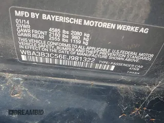 2014 BMW 3 Series 328i xDrive with VIN WBA3B3C56EJ981322, listed as a IAAI auction lot 42104530 with 104,376 mi miles. Bid and sale history available at carsss.com. Image 9.
