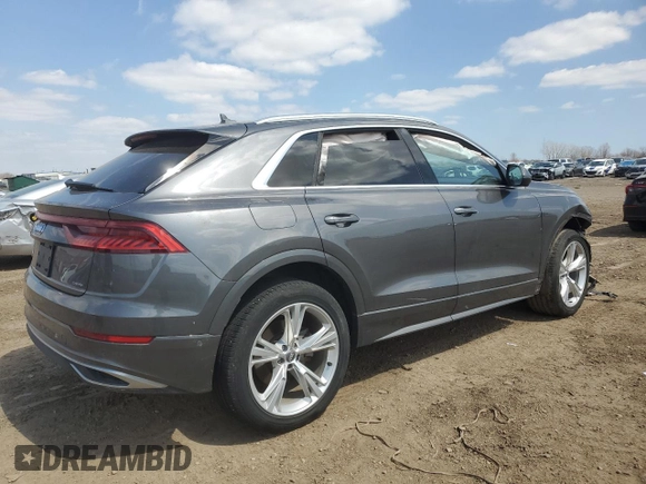 2019 Audi Q8 Premium Plus with VIN WA1BVAF14KD009032, listed as a Copart auction lot 52612715 with Not provided miles and Salvage title. Bid and sale history available at DreamBid. Image 3.