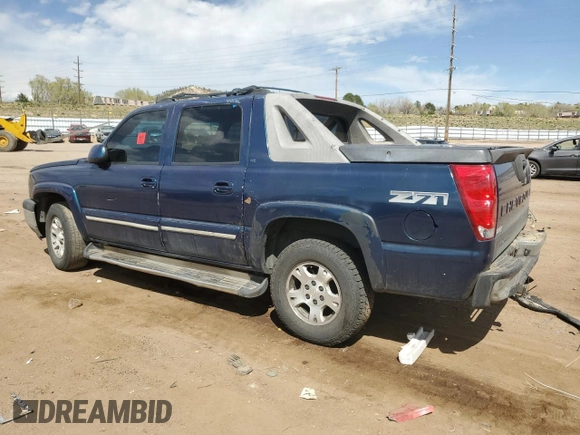 2005 Chevrolet Avalanche Z71 z VIN 3GNEK12Z95G250137, wystawiony jako Copart lot #53466925 z przebiegiem Nie podano mil oraz Nie do naprawy • Non repairable. Historia ofert i sprzedaży dostępna na DreamBid. Obrazek 2.