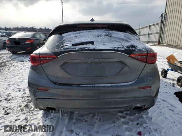 2017 Infiniti QX30 Sport with VIN SJKCH5CP8HA035190, listed as a Copart auction lot 41822215 with 112,921 mi miles and Salvage title. Bid and sale history available at DreamBid. Image 6.