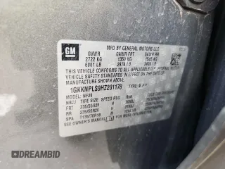 2017 GMC Acadia Denali with VIN 1GKKNPLS9HZ201178, listed as a Copart auction lot 58357065 with 137,804 mi miles and Salvage title. Bid and sale history available at DreamBid. Image 14.