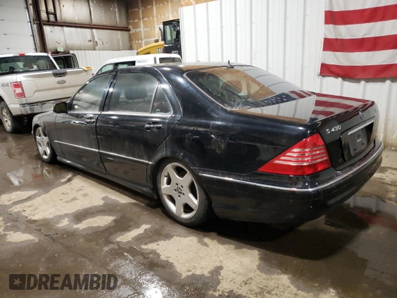 2004 Mercedes-Benz S 430 with VIN WDBNG83J14A427691, listed as a Copart auction lot 49355755 with 25,897 mi miles and Salvage Title. Bid and sale history available at DreamBid. Image 2.