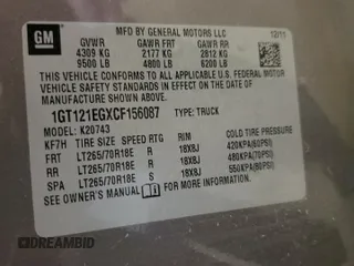 2012 GMC Sierra 2500HD SLT с VIN 1GT121EGXCF156087, выставлен на аукционе Copart как лот 56414505 с пробегом 140 909 миль миль и Списание • Salvage title. История ставок и продаж доступна на DreamBid. Изображение 12.