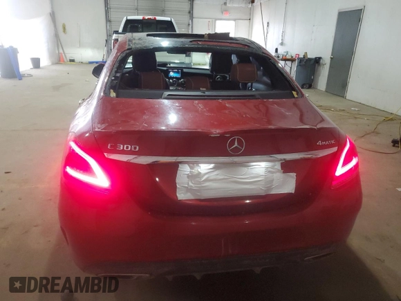 2019 Mercedes-Benz C 300 with VIN 55SWF8EB1KU299857, listed as a Copart auction lot 58510375 with 68,775 mi miles and Salvage title. Bid and sale history available at DreamBid. Image 6.