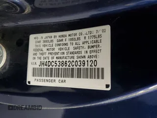 2002 Acura RSX Manual with VIN JH4DC53862C039120, listed as a Copart auction lot 71610304 with 240,505 mi miles and Salvage Title. Bid and sale history available at carsss.com. Image 13.