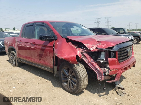 2021 Honda Ridgeline Sport with VIN 5FPYK3F10MB017541, listed as a Copart auction lot 60257215 with 12,227 mi miles and Salvage title. Bid and sale history available at DreamBid. Image 4.