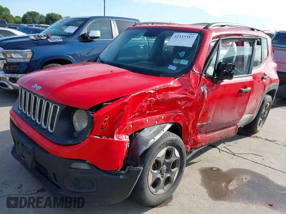 2017 Jeep Renegade Sport z VIN ZACCJAAB9HPF54630, wystawiony jako IAAI lot #42337317 z przebiegiem 135 571 mil mil oraz . Historia ofert i sprzedaży dostępna na DreamBid. Obrazek 2.