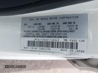 2014 Mazda 6 i Touring with VIN JM1GJ1V64E1142643, listed as a IAAI auction lot 42229322 with 215,095 mi miles and . Bid and sale history available at DreamBid. Image 9.