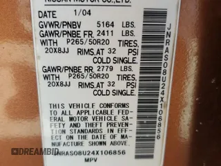 2004 Infiniti FX35 with VIN JNRAS08U24X106856, listed as a Copart auction lot 74199464 with 182,030 mi miles and Non Repairable. Bid and sale history available at carsss.com. Image 13.