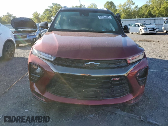 2022 Chevrolet TrailBlazer RS with VIN KL79MUSL1NB058377, listed as a Copart auction lot 69663324 with Not Provided miles and Salvage Title. Bid and sale history available at DreamBid. Image 5.