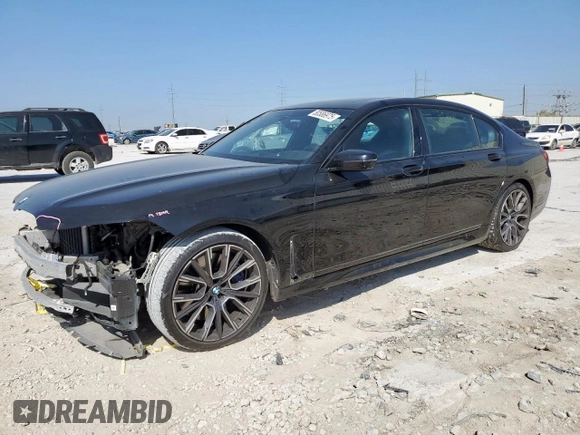 2022 BMW 7 Series 740i with VIN WBA7T2C01NCK41405, listed as a Copart auction lot 50586975 with 45,454 mi miles and Salvage Title. Bid and sale history available at carsss.com. Image 1.