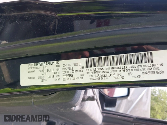 2012 Jeep Liberty Sport with VIN 1C4PJMAK9CW154128, listed as a IAAI auction lot 42412382 with 131,405 mi miles and . Bid and sale history available at DreamBid. Image 9.