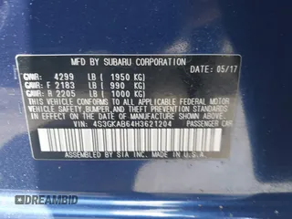 2017 Subaru Impreza Premium z VIN 4S3GKAB64H3621204, wystawiony jako IAAI lot #42313988 z przebiegiem 126 626 mil mil oraz . Historia ofert i sprzedaży dostępna na DreamBid. Obrazek 9.