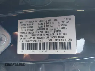 2011 Honda Accord EX с VIN 1HGCP2F74BA061777, выставлен на аукционе IAAI как лот 42195979 с пробегом 212 755 миль миль и . История ставок и продаж доступна на DreamBid. Изображение 9.