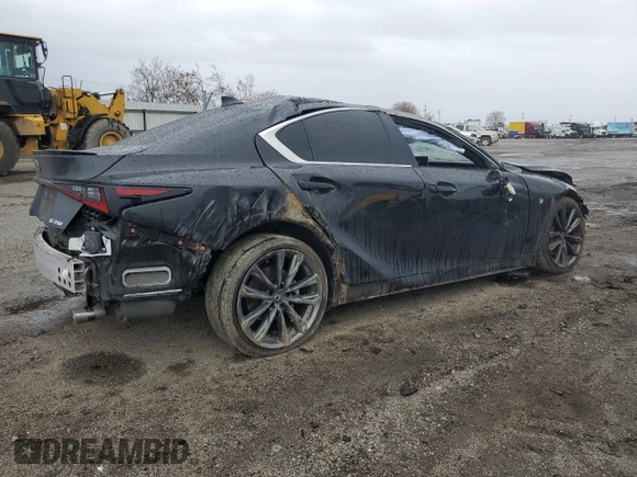 2023 Lexus IS with VIN JTHGZ1B20P5065001, listed as a Copart auction lot 49503745 with 29,971 mi miles and Salvage Title. Bid and sale history available at carsss.com. Image 3.