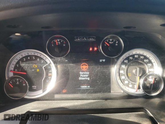 2021 Ram 1500 Warlock with VIN 1C6RR7GG2MS583892, listed as a Copart auction lot 48057845 with 128,586 mi miles and Salvage title. Bid and sale history available at DreamBid. Image 9.